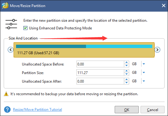 shrink a partition to create an unallocated space