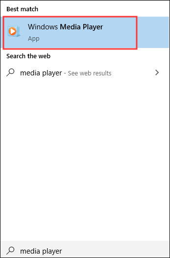 click the best match Media Player