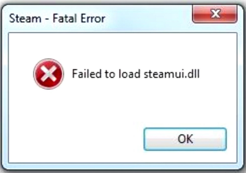  failed to load steamui.dll