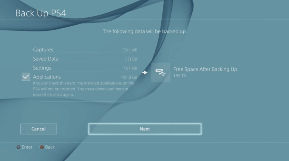 Back Up PS4