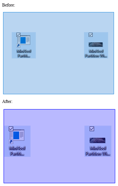 changed color of translucent selection rectangle