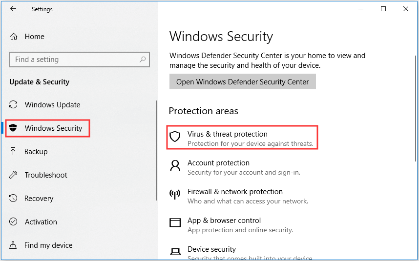 scan with Windows Defender