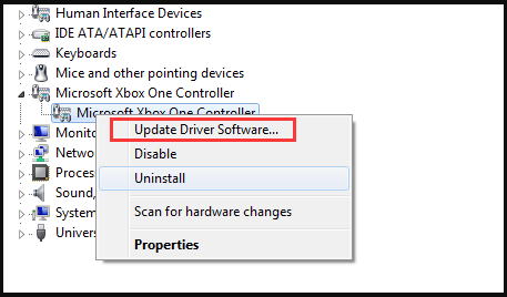 click Update Driver Software