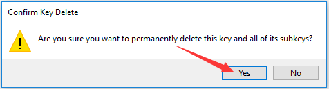 confirm key delete
