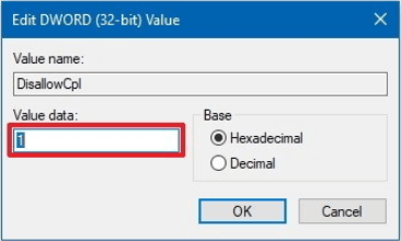 set the Value data as 1