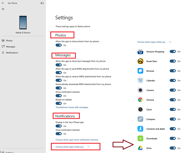 configure Your Phone app's Settings
