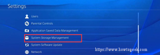 select the System Storage Management