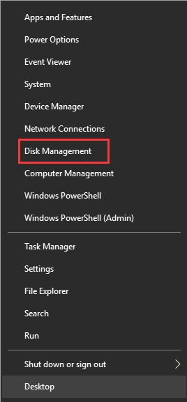 select Disk Management