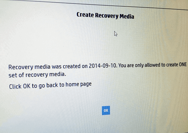 can’t create recovery media error