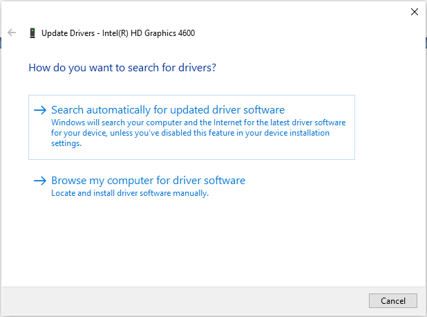 choose a way to update driver