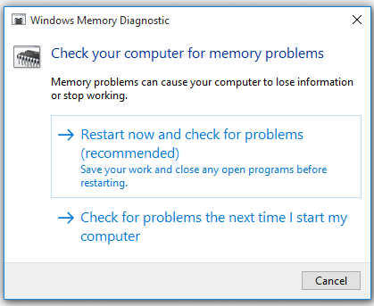 choose a way to check your memory