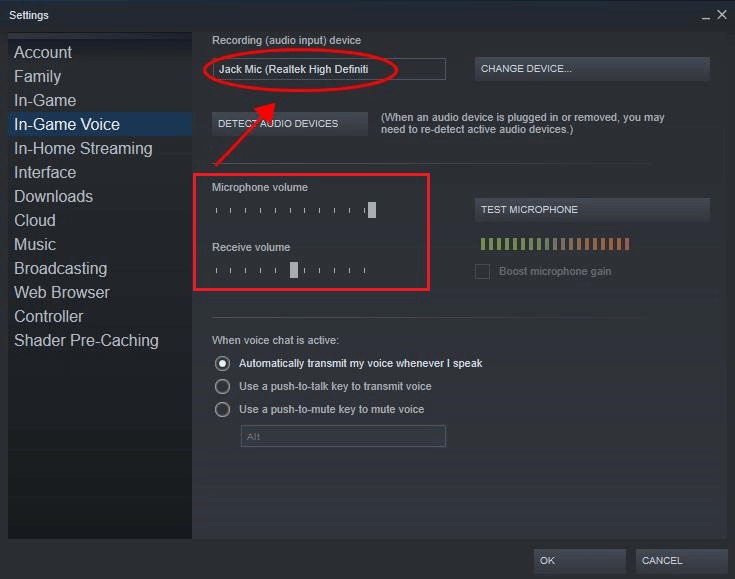 change Steam settings