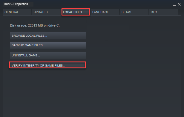 click verify integrity of game files