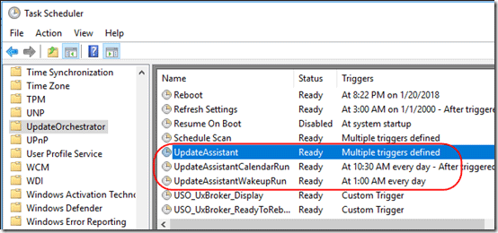 disable Windows 10 Update Assistant in Task Scheduler