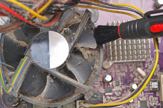 clean the dust on computer fan and air vents