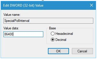 change default update interval