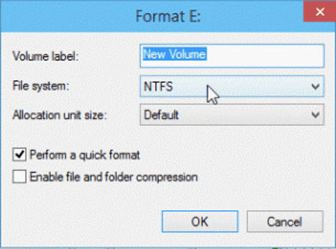 format in Disk Management