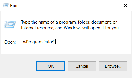 open the ProgramData folder
