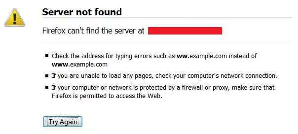 Server not found