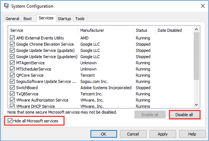 disable all third-party services