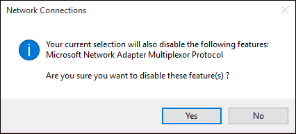 Your current selection will also disable the following features
