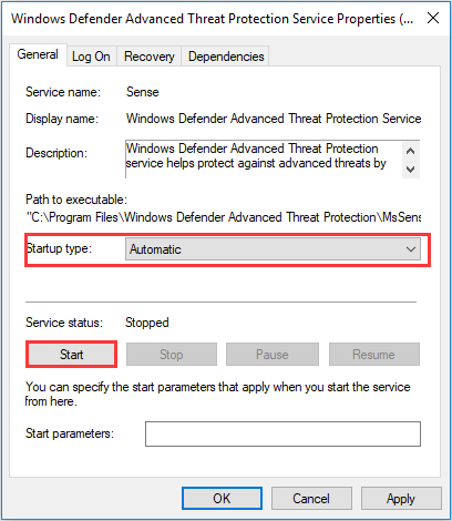 turn on Windows Defender services