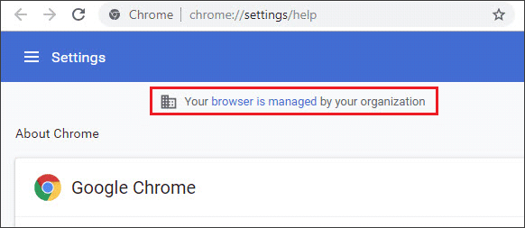 your browser is managed by your organization
