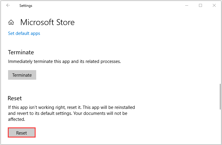 reset Microsoft Store cache