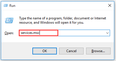 open service manager window