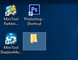 make the name of a folder invisible