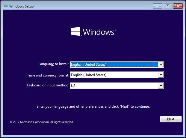 Windows Setup window showing on Chromebook
