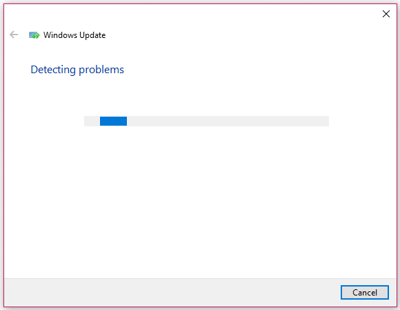 Windows Update troubleshooter is detecting problems