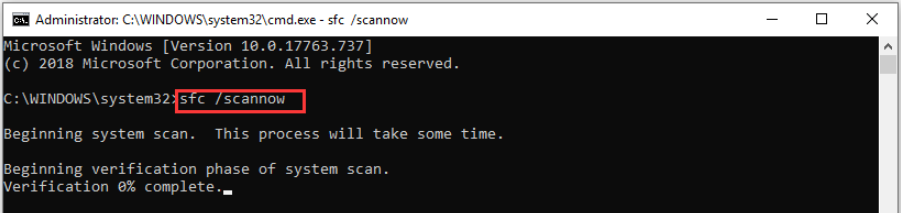 run SFC scannow