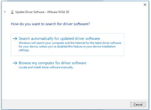 select a way to update the USB device driver