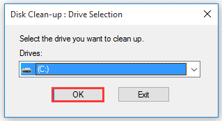 select a drive from drop down menu