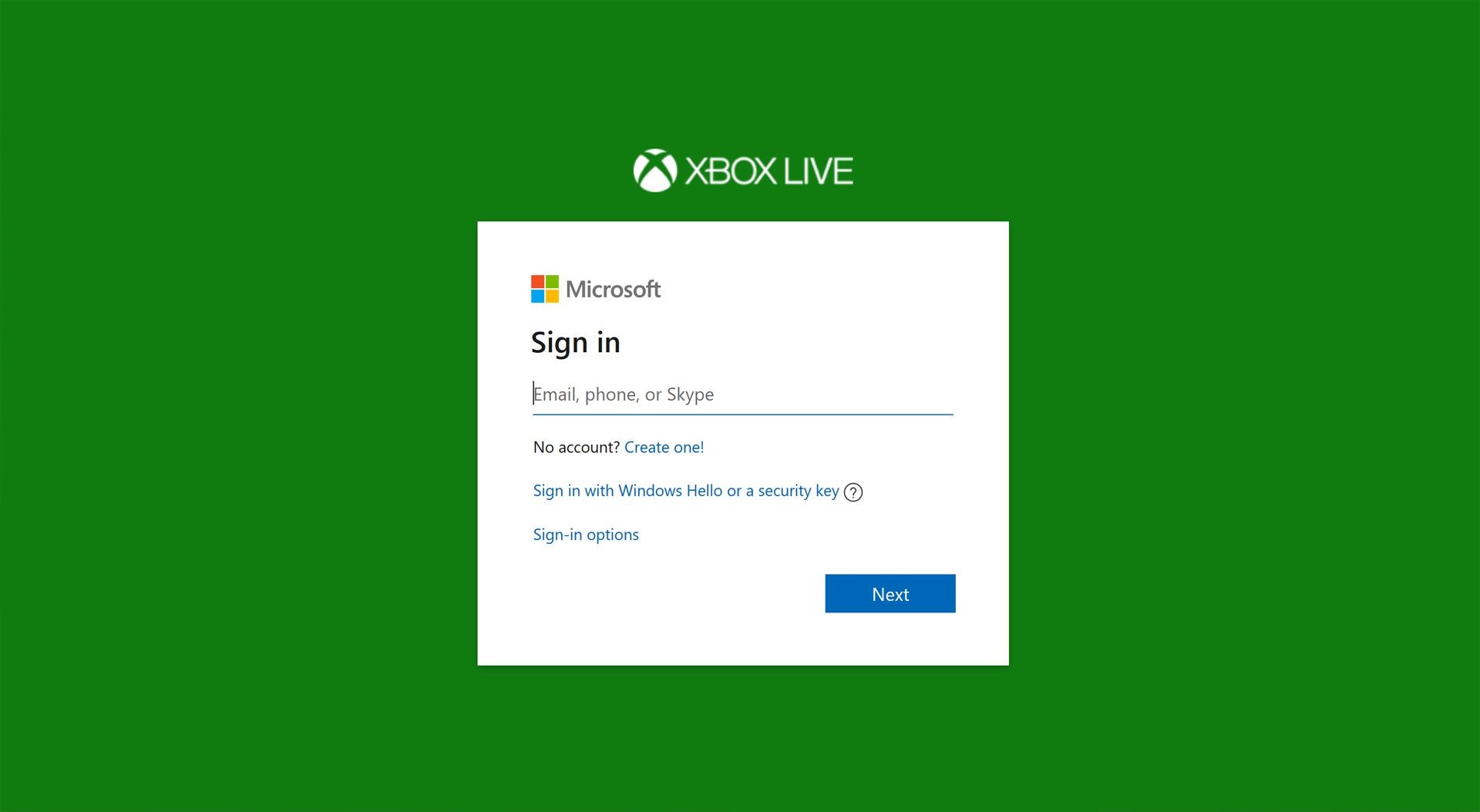 sign in the Xbox one account
