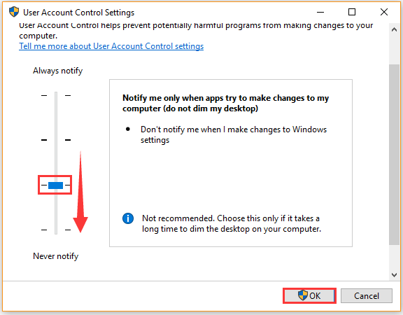 disable User Account Control