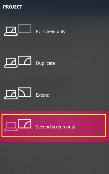 select Second Screen Only