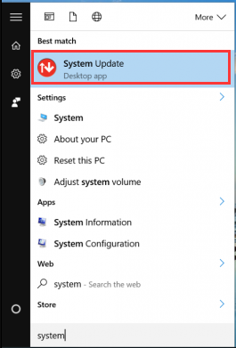 select Lenovo System Update