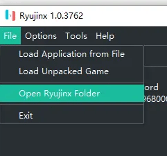 Open Ryujinx folder