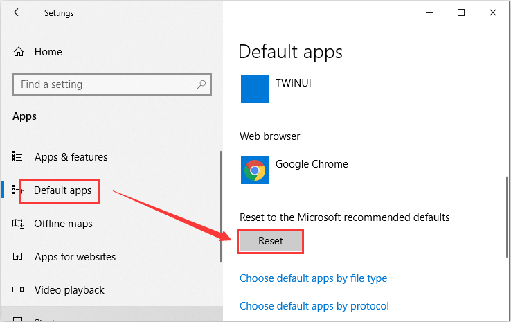 reset to the Microsoft recommended defaults
