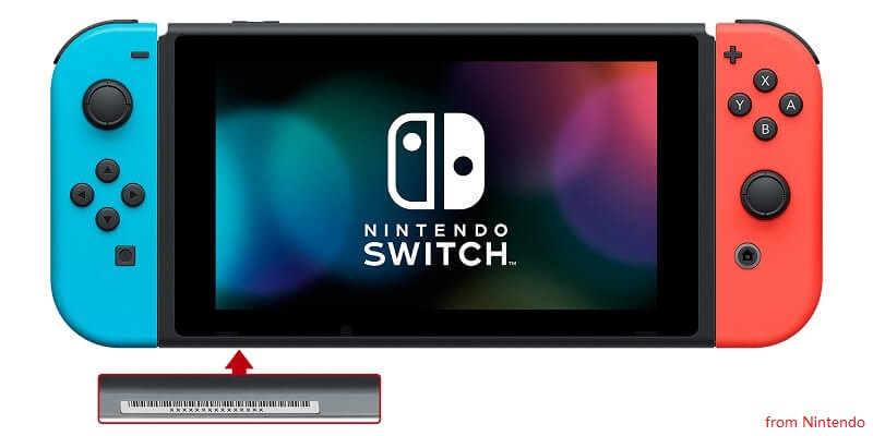 Nintendo Switch Serial Number on Console 