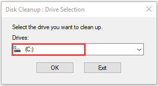 select a drive and click OK