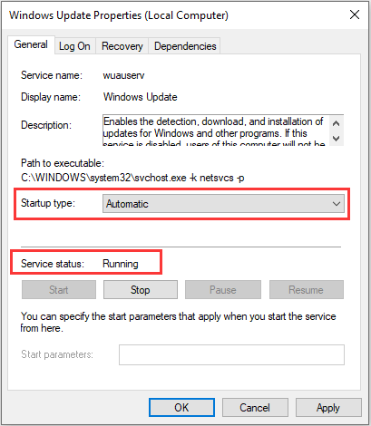 configure Windows Update service