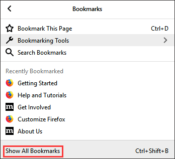click Show All Bookmarks