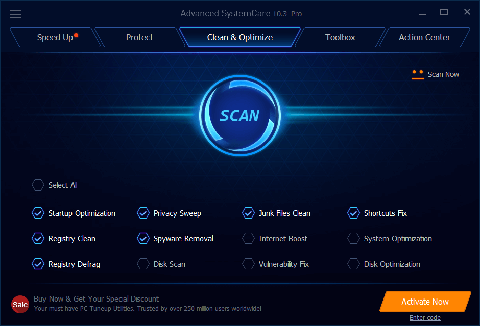Advanced SystemCare main interface