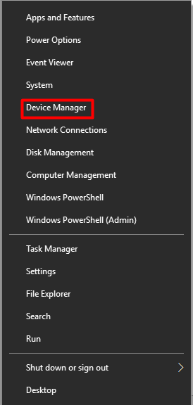Open Device Manager from the Start menu
