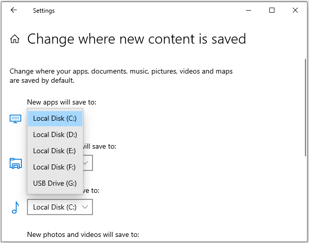 change where new content is saved