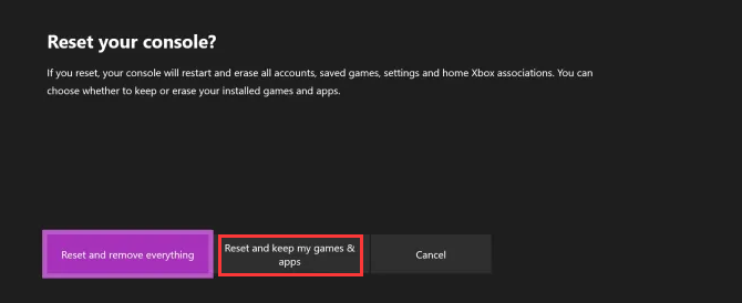 Reset and keep my games and apps Xbox One