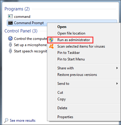 run Command Prompt as administrator